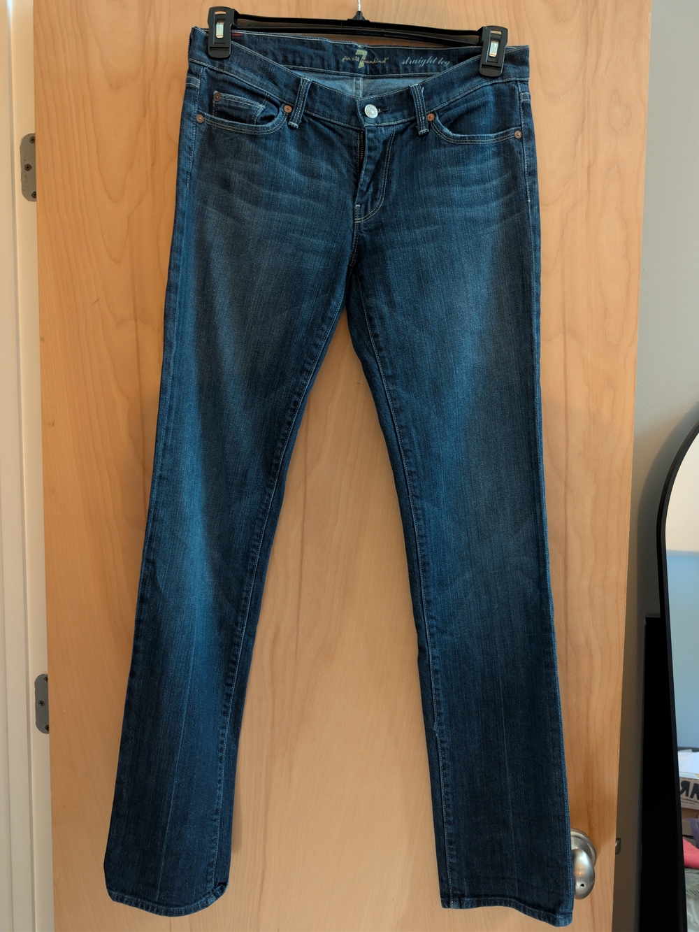 7 For All Mankind Indigo Straight-Leg Jeans